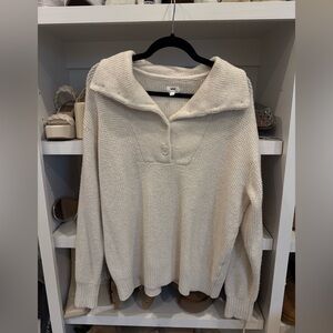 Aerie Cream Cowl Neck Sweater